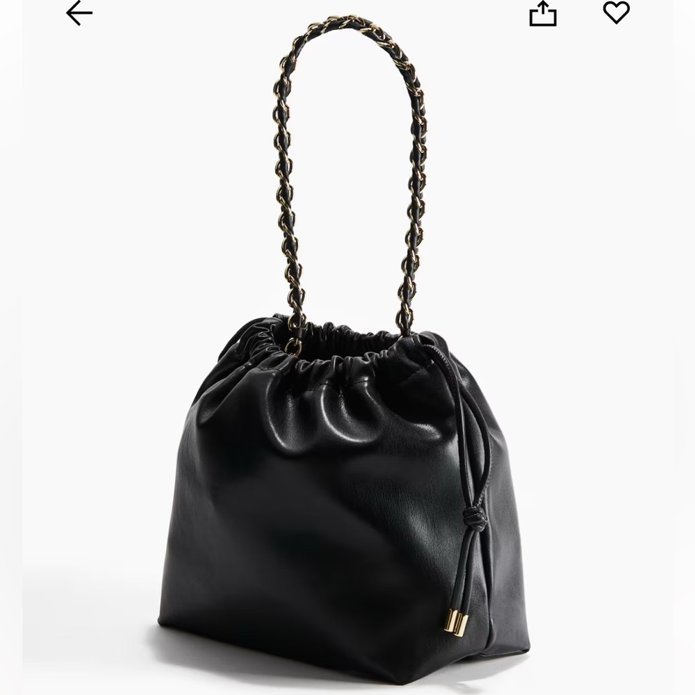 H&M Black Drawstring/Bucket Shoulder Bag